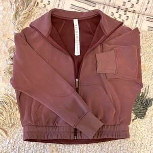 0 | Lululemon Brushed Softreme Funnel Neck Zipup | Red Merlot
